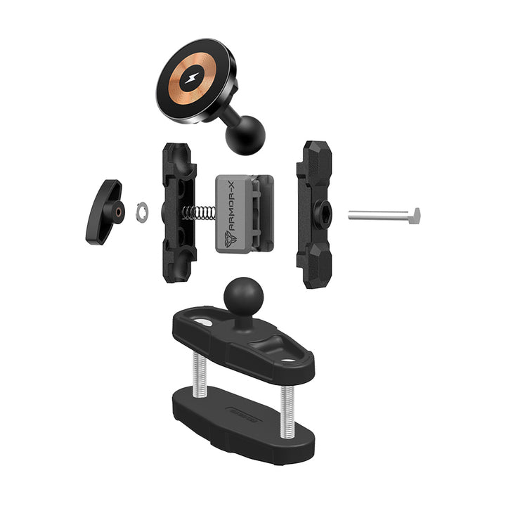 P63MS03 | Forklift Pedestal Pillar Mount (SMALL) | MagSafe / Pixelsnap 15W Fast Charger | ONE-LOCK for iPhone & Smartphone