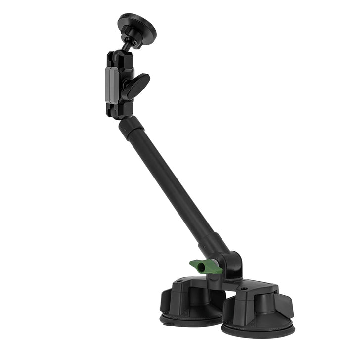 P65MS03 | Dual Suction Cup Mount with Long Arm | MagSafe / Pixelsnap 15W Fast Charger | ONE-LOCK for iPhone & Smartphone