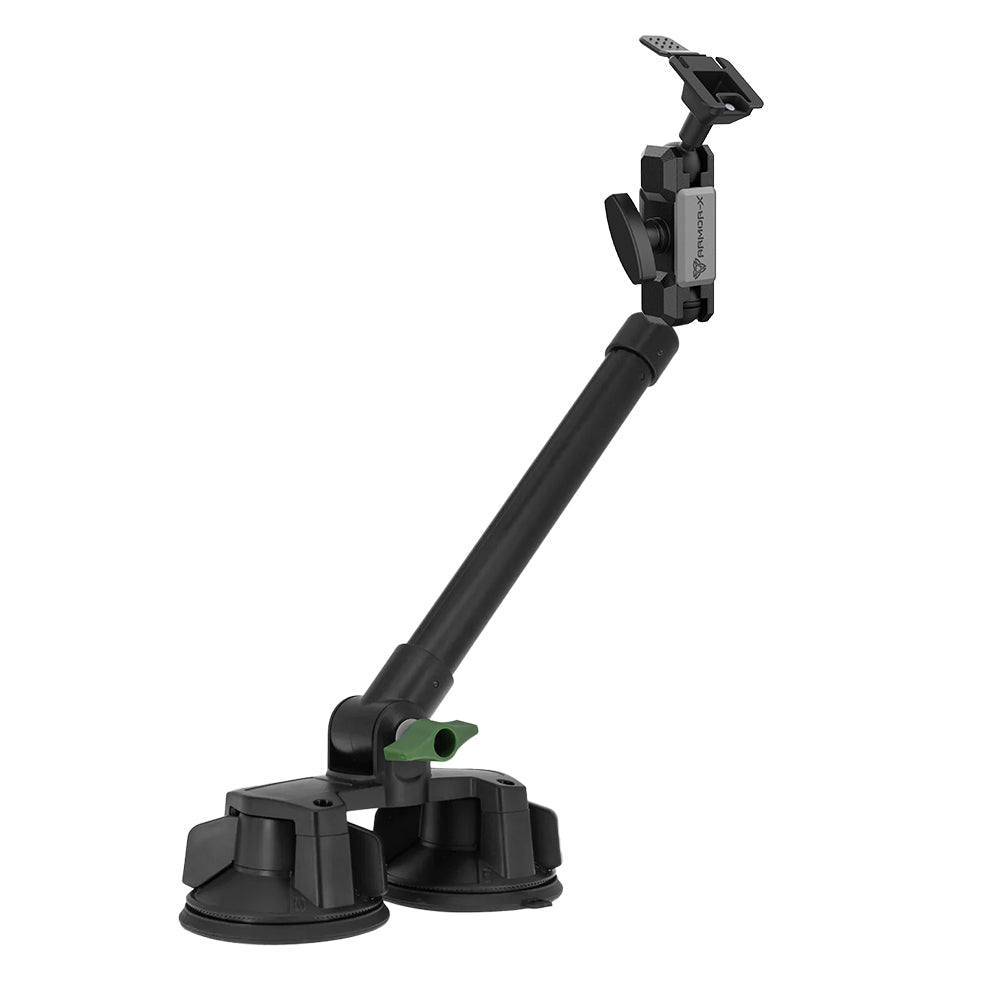 ARMOR-X ONE-LOCK Dual Suction Cup Mount with Long Arm TYPE-T for tablet.