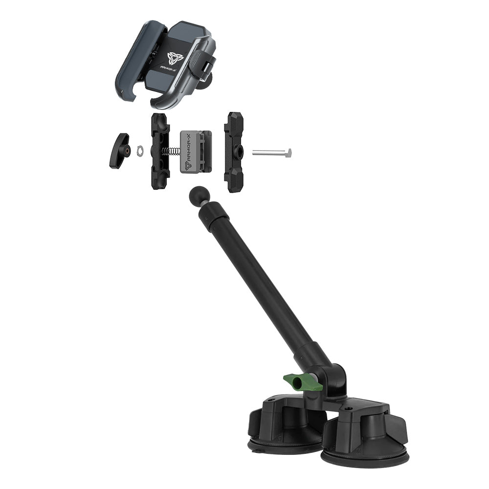 P65UP | Dual Suction Cup Universal Mount with Long Arm | Design for Phone