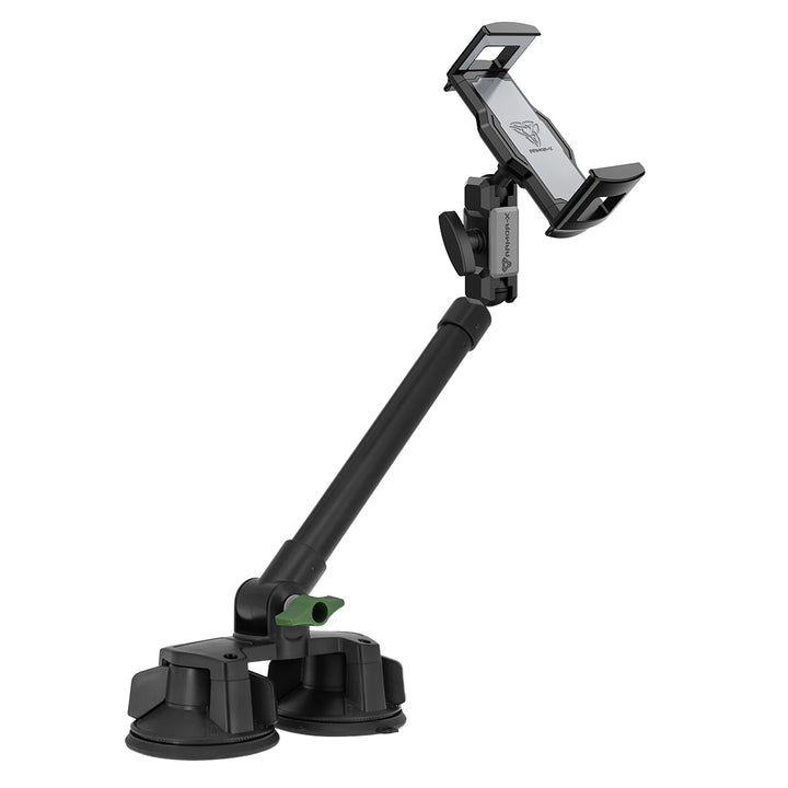 ARMOR-X ONE-LOCK Dual Suction Cup Universal Mount with Long Arm for tablet.