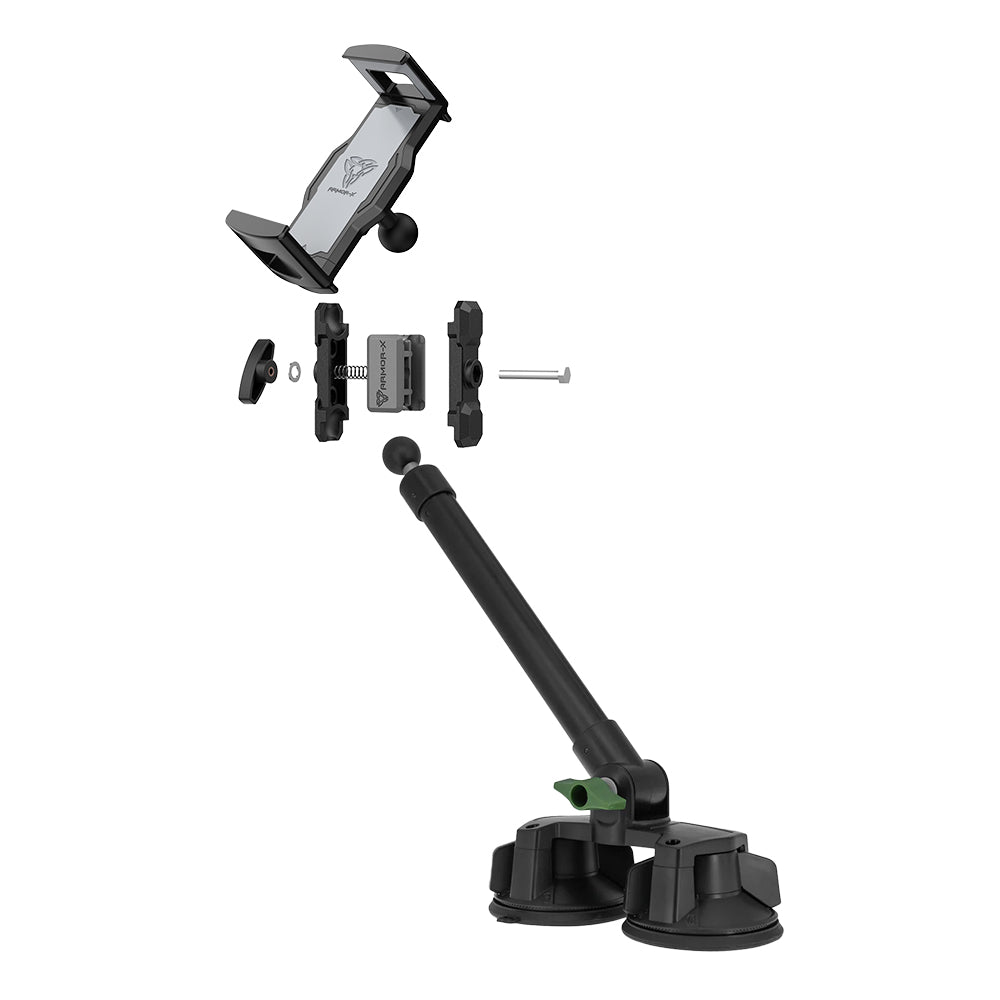 P65UT | Dual Suction Cup Universal Mount with Long Arm | Design for iPad, Galaxy Tab & Tablet