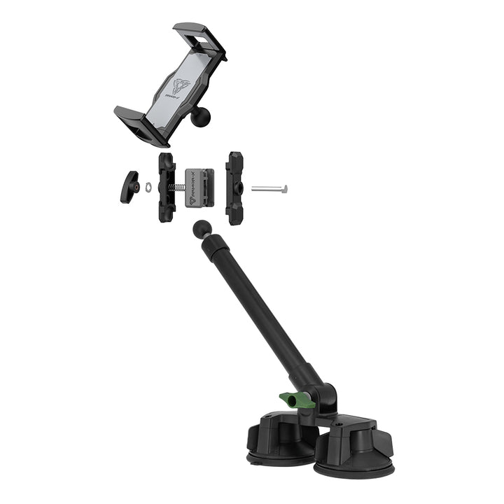 P65UT | Dual Suction Cup Universal Mount with Long Arm | Design for iPad, Galaxy Tab & Tablet
