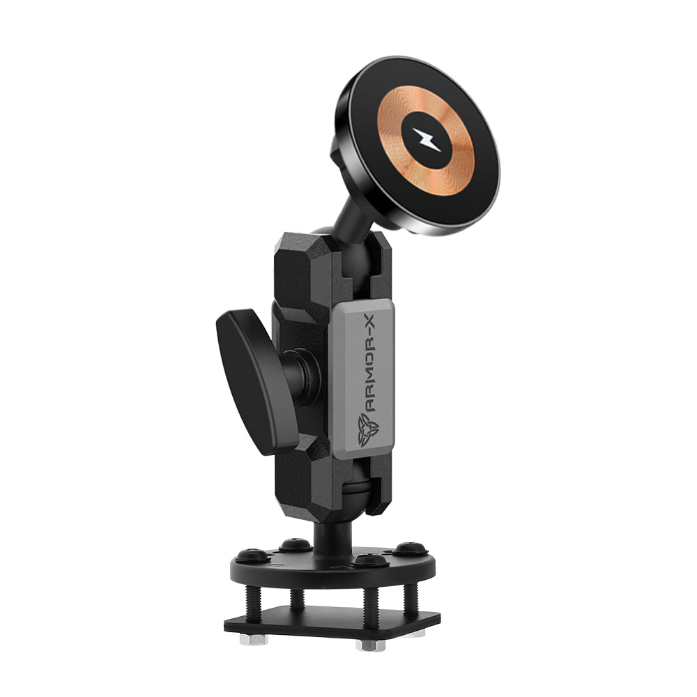 ARMOR-X ONE-LOCK Drill-Down Dashboard Mount with Backing Plate MagSafe / Pixelsnap 15W Fast Charger for iPhone & Smartphone.