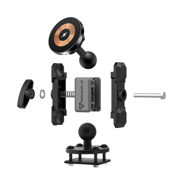 P66MS03 | Drill-Down Dashboard Mount with Backing Plate | MagSafe / Pixelsnap 15W Fast Charger | ONE-LOCK for iPhone & Smartphone