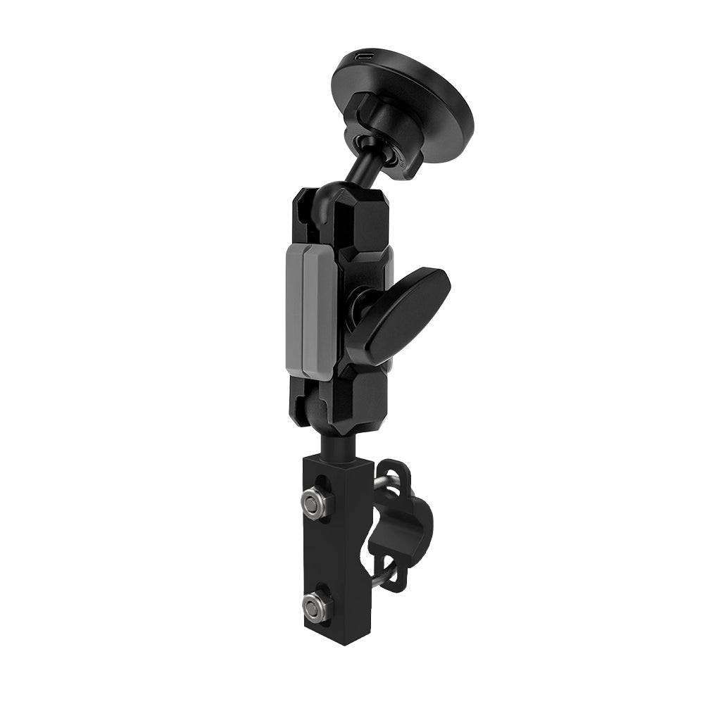 P8MS03 | Heavy-Duty U-Bolt Bar Mount | ⌀12-35mm | MagSafe / Pixelsnap 15W Fast Charger | ONE-LOCK for iPhone & Smartphone