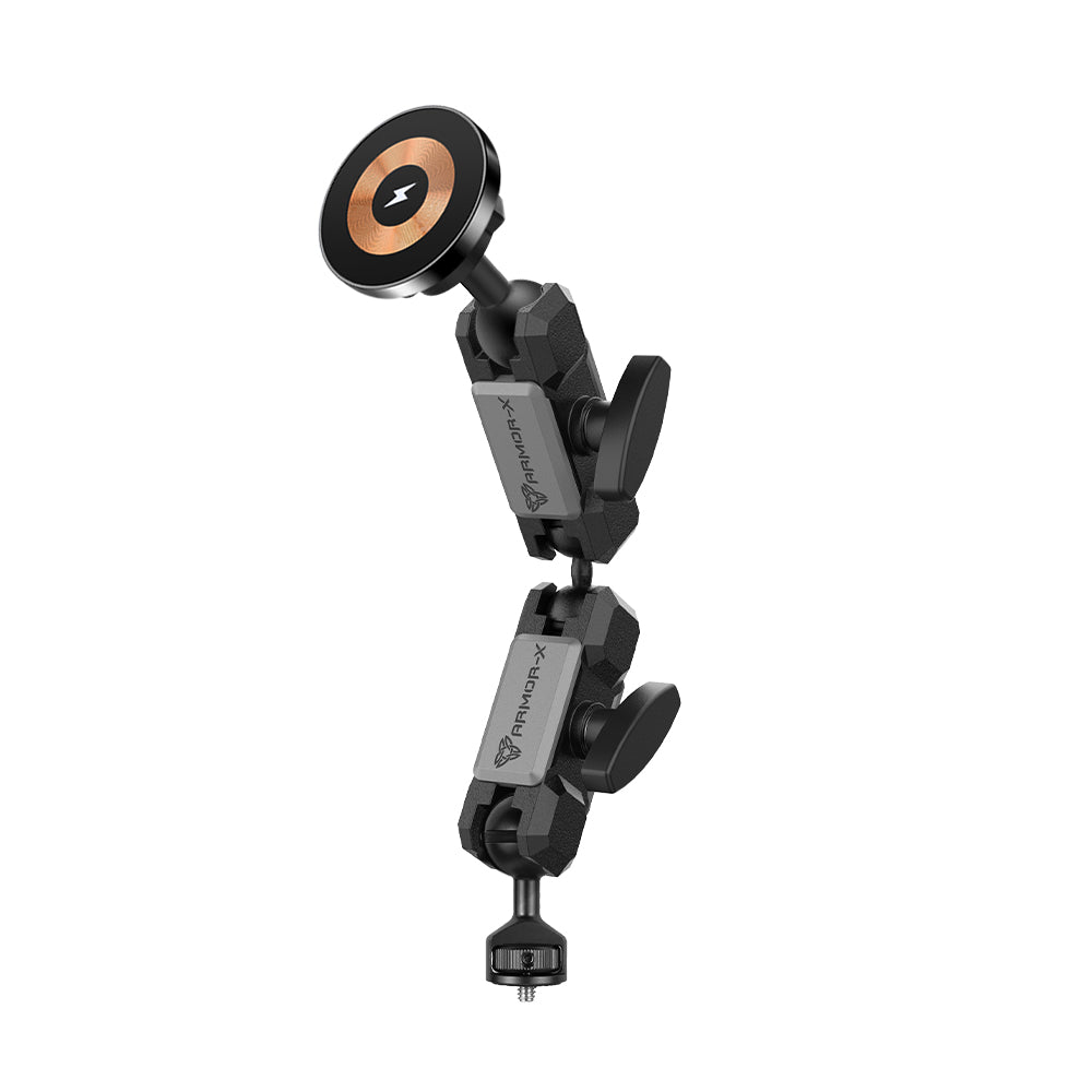 P10MS03 | Heavy-Duty 1/4" M6 Threaded Mount | MagSafe / Pixelsnap 15W Fast Charger | ONE-LOCK for iPhone & Smartphone