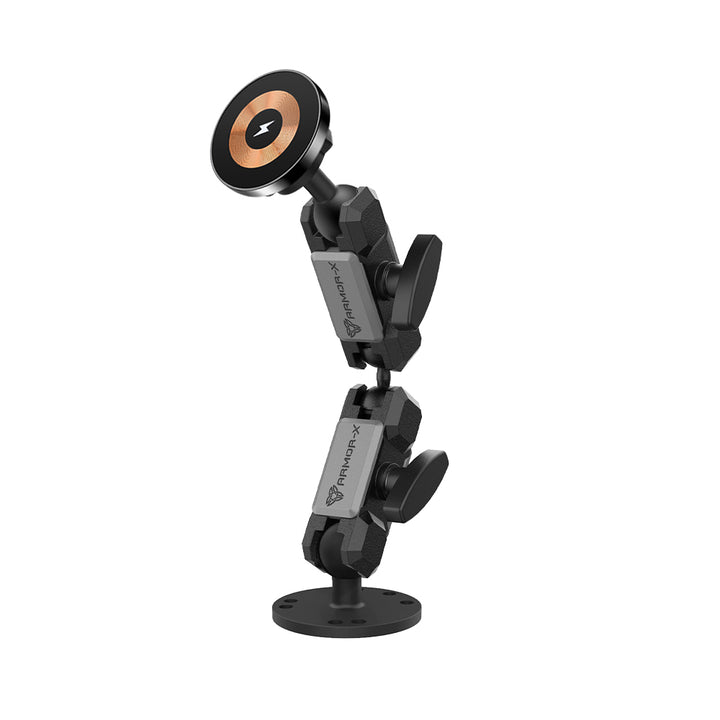 P22MS03 | Heavy-Duty 2.5" round plate AMPS Mount | MagSafe / Pixelsnap 15W Fast Charger | ONE-LOCK for iPhone & Smartphone