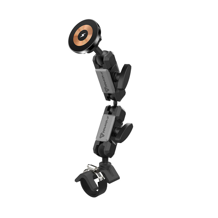 P24MS03 | Heavy-Duty Handle Bar Rail Mount | ⌀21-70mm | MagSafe / Pixelsnap 15W Fast Charger | ONE-LOCK for iPhone & Smartphone