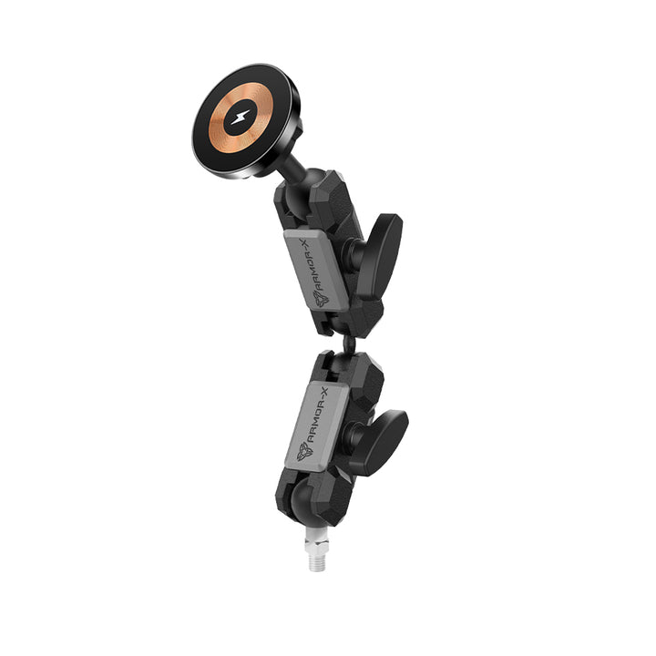 P27MS03 | Heavy-Duty M8 Male Thread Mount | MagSafe / Pixelsnap 15W Fast Charger | ONE-LOCK for iPhone & Smartphone