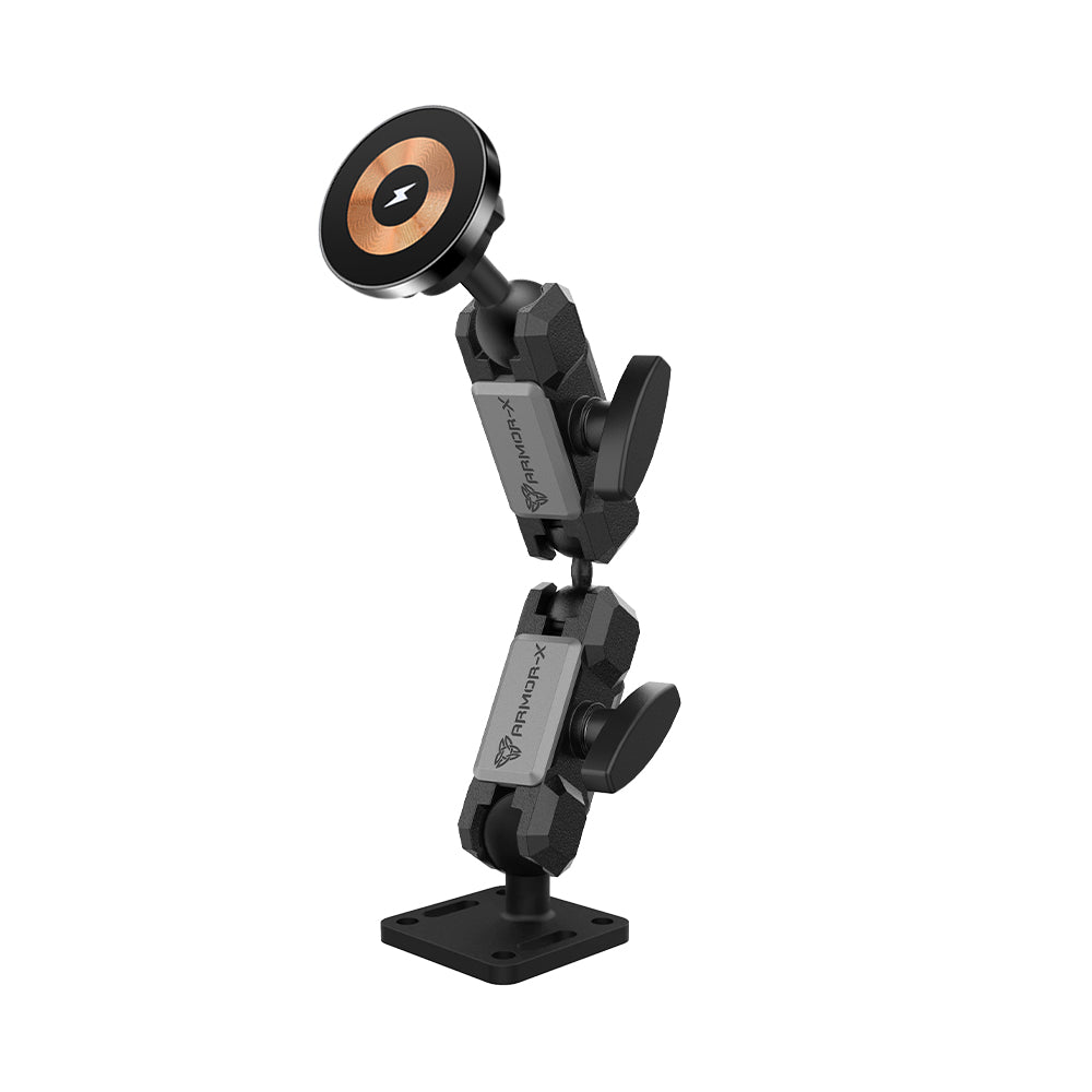 P2MS03 | Square Drill-Down Car Mount | MagSafe 15W Fast Charger | ONE-LOCK for iPhone