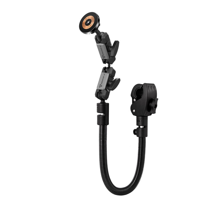 P46MS03 | Adjustable Gooseneck Tough Clamp Mount | MagSafe / Pixelsnap 15W Fast Charger | ONE-LOCK for iPhone & Smartphone