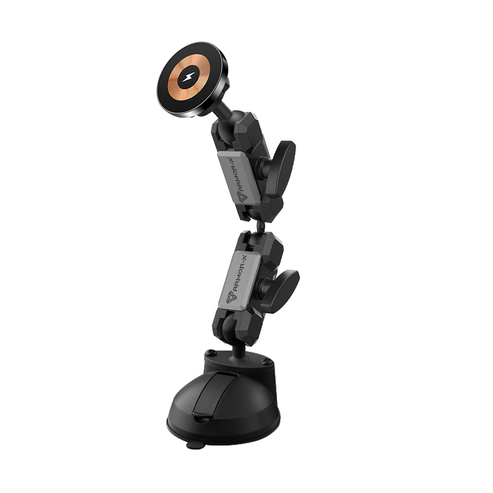 P51MS03 | Glass Suction Cup Mount | MagSafe / Pixelsnap 15W Fast Charger | ONE-LOCK for iPhone & Smartphone