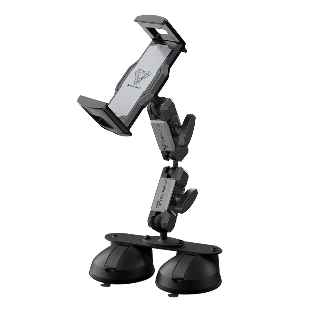 P52UT | Glass Double Suction Cup Universal Mount | Design for Tablet