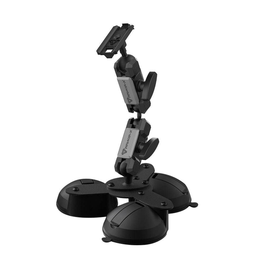 P53K | Glass Triple Suction Cup Mount | ONE-LOCK for Phone