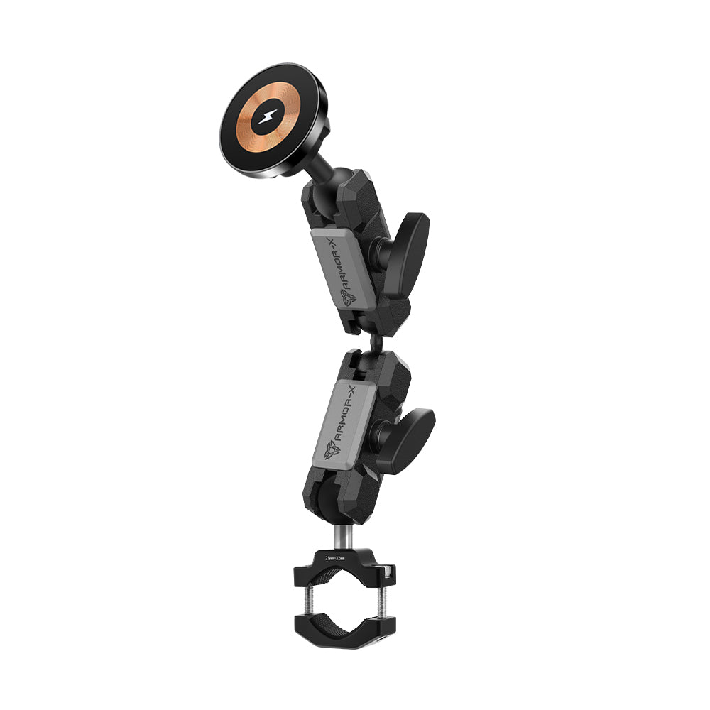 P67MS03 | Bar Clamp Moun | ⌀10-32mm | MagSafe / Pixelsnap 15W Fast Charger | ONE-LOCK for iPhone & Smartphone