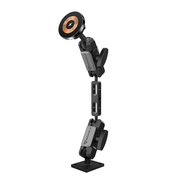 P16MS03 | Heavy-Duty AMPS Drill-down Mount | MagSafe / Pixelsnap 15W Fast Charger | ONE-LOCK for iPhone & Smartphone