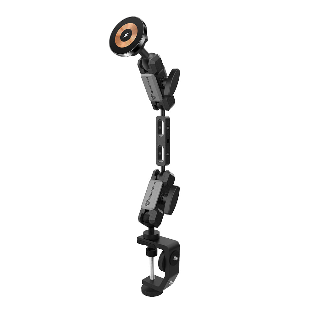 P18MS03 | Heavy-Duty G-Clamp Bar Mount*LARGE | MagSafe / Pixelsnap 15W Fast Charger | ONE-LOCK for iPhone & Smartphone