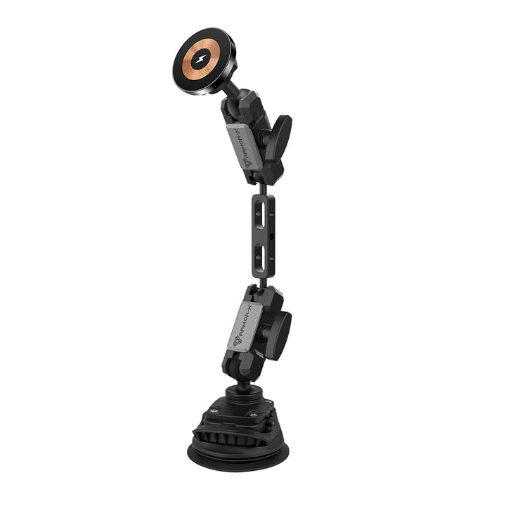 P23MS03 | Heavy-Duty Strong Suction Cup Car Mount | MagSafe 15W Fast Charger | ONE-LOCK for iPhone
