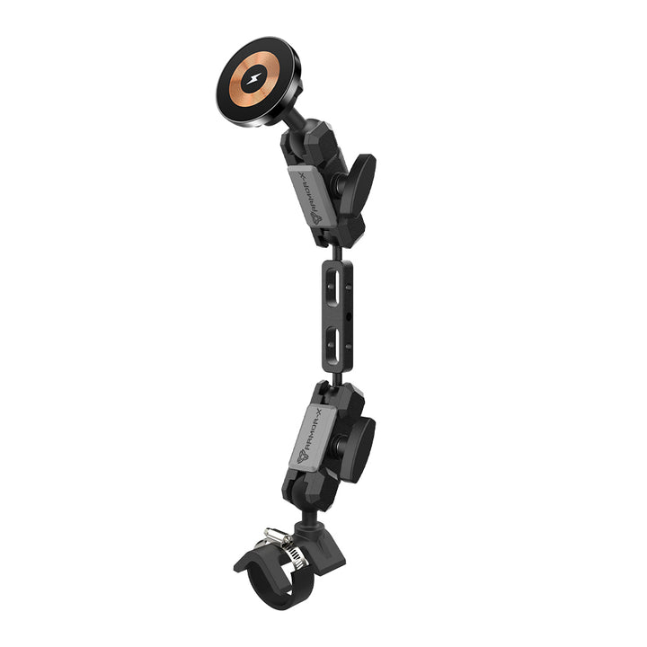 P24MS03 | Heavy-Duty Handle Bar Rail Mount | ⌀21-70mm | MagSafe / Pixelsnap 15W Fast Charger | ONE-LOCK for iPhone & Smartphone