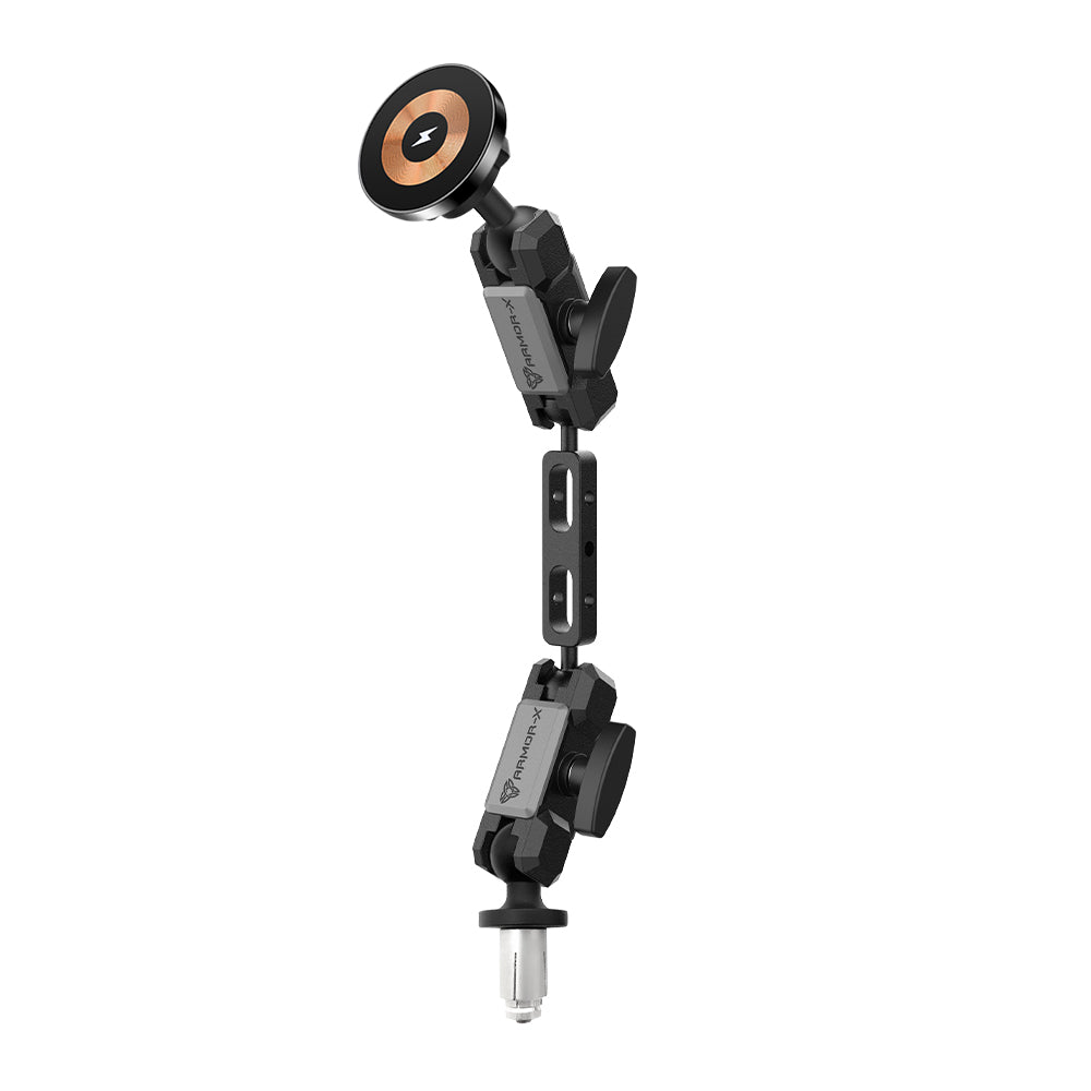 P30MS03 | Heavy-Duty Motorcycle Fork Stem Mount | MagSafe / Pixelsnap 15W Fast Charger | ONE-LOCK for iPhone & Smartphone