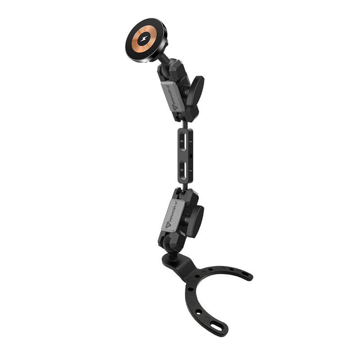 P32MS03 | Heavy-Duty Motorcycle Fuel / Oil Tank Mount * LARGE | MagSafe / Pixelsnap 15W Fast Charger | ONE-LOCK for iPhone & Smartphone