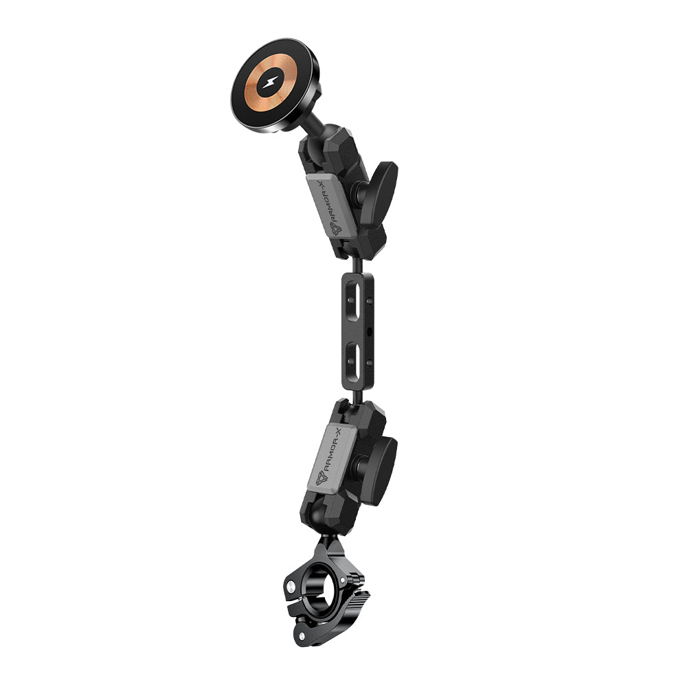 P35MS03 | Heavy-Duty Motorcycle Quick Release Handlebar Mount | MagSafe / Pixelsnap 15W Fast Charger | ONE-LOCK for iPhone & Smartphone