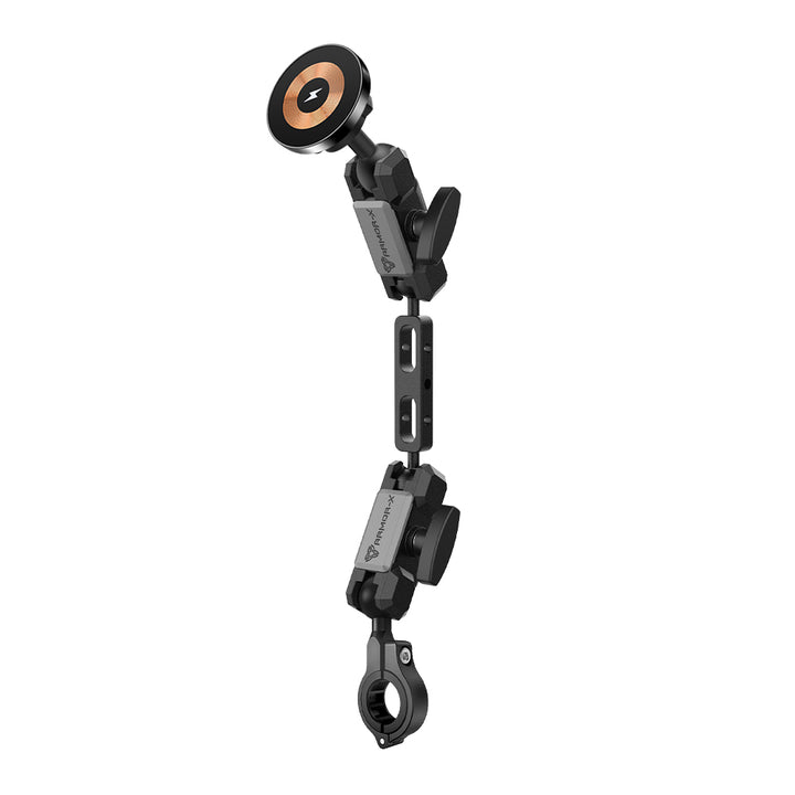 P37MS03 | Heavy-Duty Motorcycle Handlebar Mount | ⌀22-32mm | MagSafe / Pixelsnap 15W Fast Charger | ONE-LOCK for iPhone & Smartphone