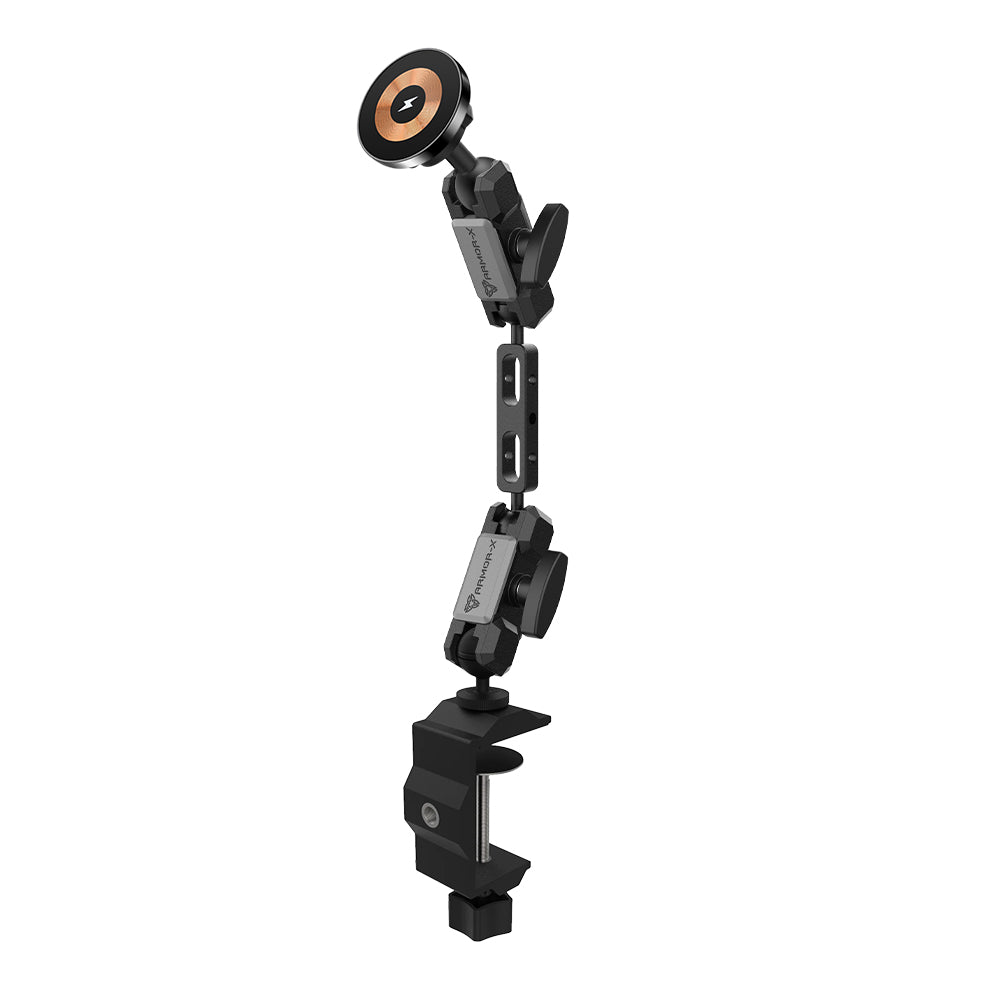 P3MS03 | G-Clamp Mount | MagSafe / Pixelsnap 15W Fast Charger | ONE-LOCK for iPhone & Smartphone