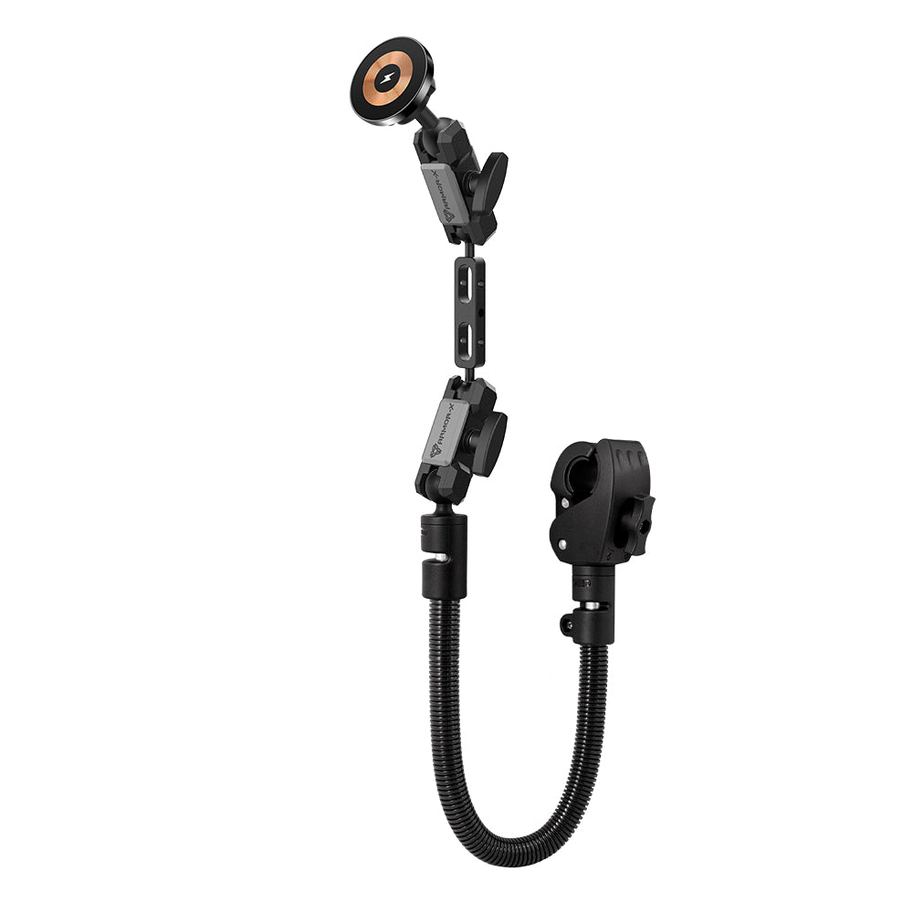 P46MS03 | Adjustable Gooseneck Tough Clamp Mount | MagSafe / Pixelsnap 15W Fast Charger | ONE-LOCK for iPhone & Smartphone