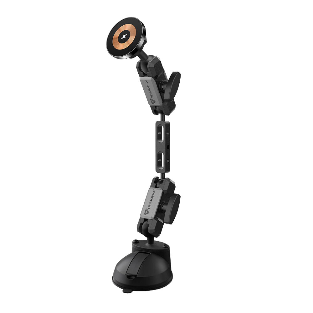 P51MS03 | Glass Suction Cup Mount | MagSafe / Pixelsnap 15W Fast Charger | ONE-LOCK for iPhone & Smartphone