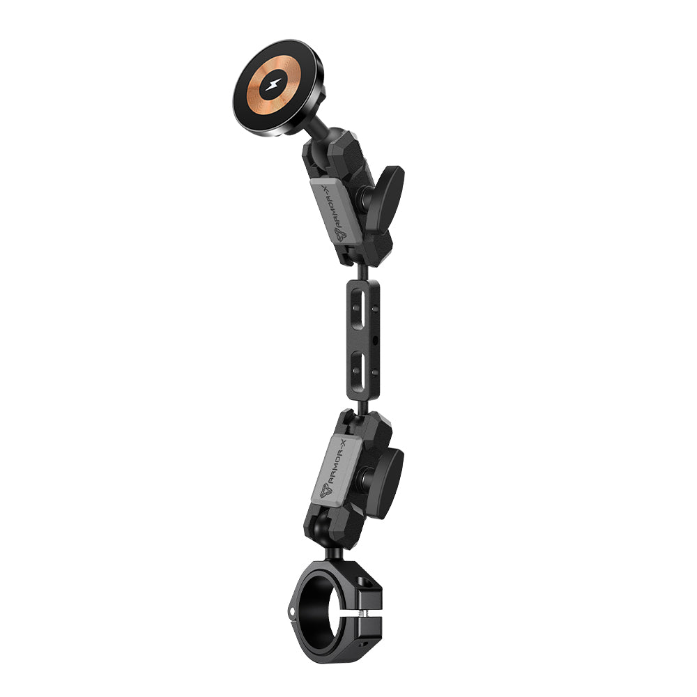 P55MS03 | Bar Clamp Mount | ⌀38-50.80mm | MagSafe / Pixelsnap 15W Fast Charger | ONE-LOCK for iPhone & Smartphone