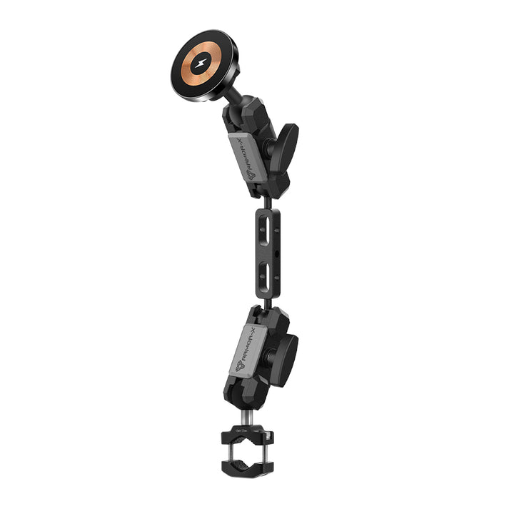 P67MS03 | Bar Clamp Moun | ⌀10-32mm | MagSafe / Pixelsnap 15W Fast Charger | ONE-LOCK for iPhone & Smartphone