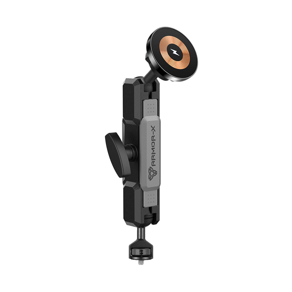 P10MS03 | Heavy-Duty 1/4" M6 Threaded Mount | MagSafe / Pixelsnap 15W Fast Charger | ONE-LOCK for iPhone & Smartphone