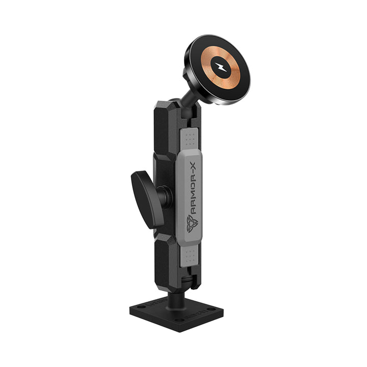 P16MS03 | Heavy-Duty AMPS Drill-down Mount | MagSafe / Pixelsnap 15W Fast Charger | ONE-LOCK for iPhone & Smartphone