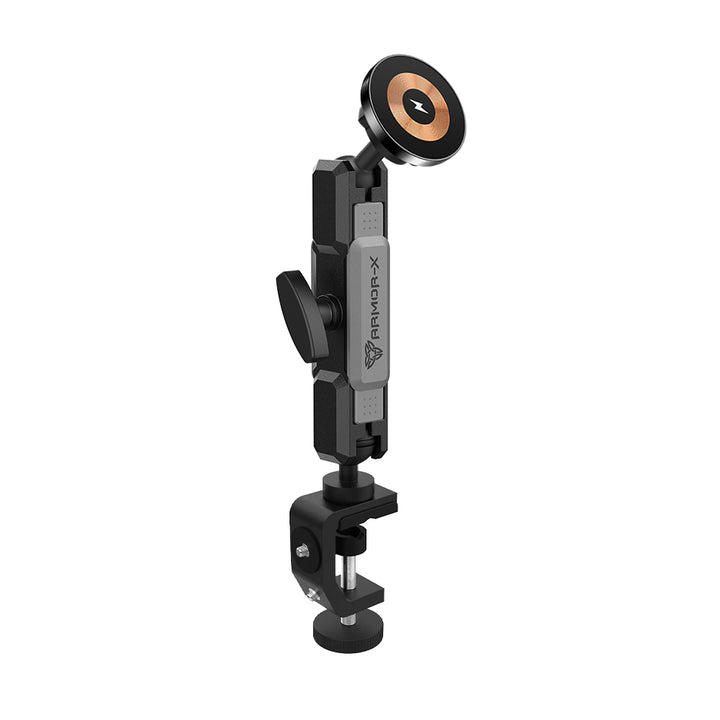 P17MS03 | Heavy-Duty G-Clamp Bar MagSafe 15W Fast Charger Mount*SMALL | MagSafe / Pixelsnap 15W Fast Charger | ONE-LOCK for iPhone & Smartphone