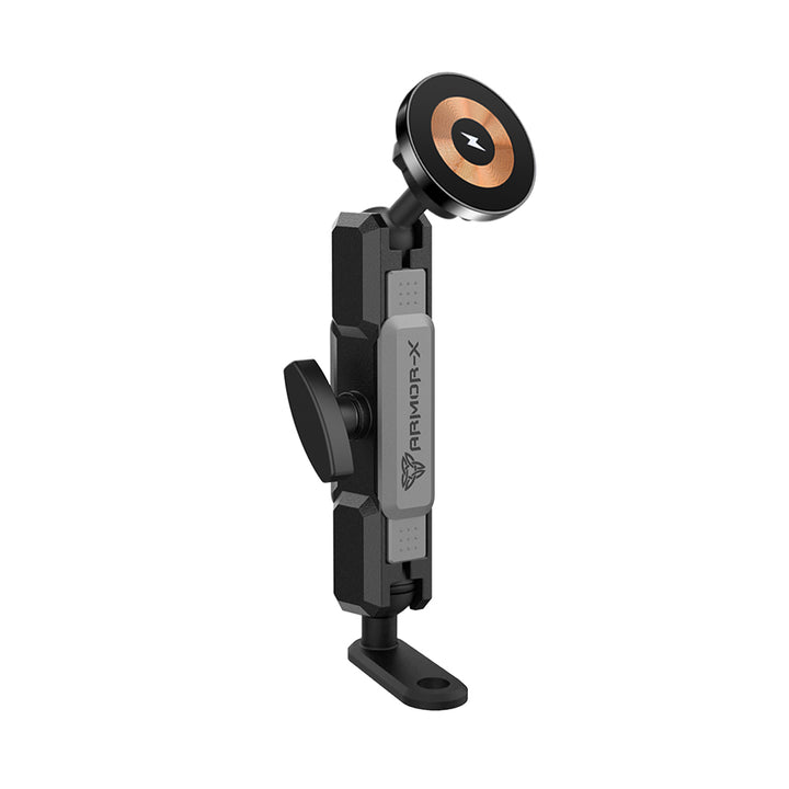 P20MS03 | Heavy-Duty Motorcycle Mirror or Pinchbolt Mount | MagSafe / Pixelsnap 15W Fast Charger | ONE-LOCK for iPhone & Smartphone