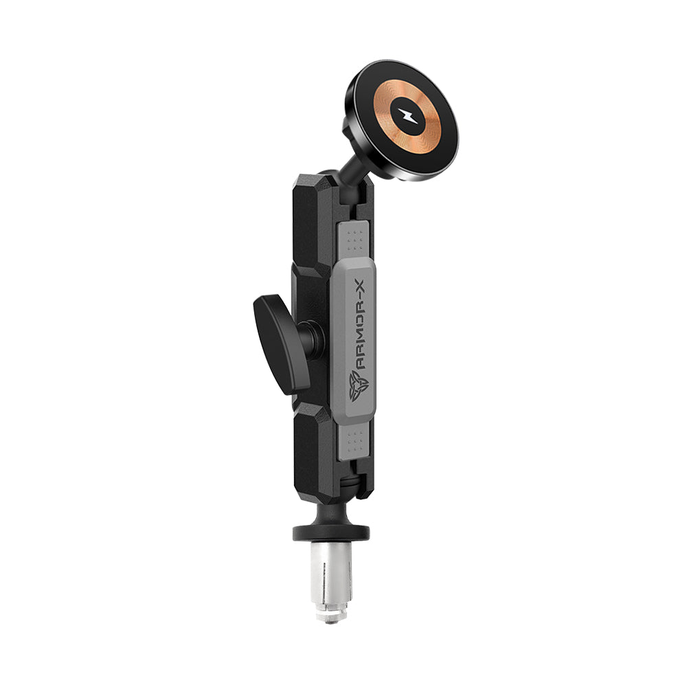 P30MS03 | Heavy-Duty Motorcycle Fork Stem Mount | MagSafe / Pixelsnap 15W Fast Charger | ONE-LOCK for iPhone & Smartphone