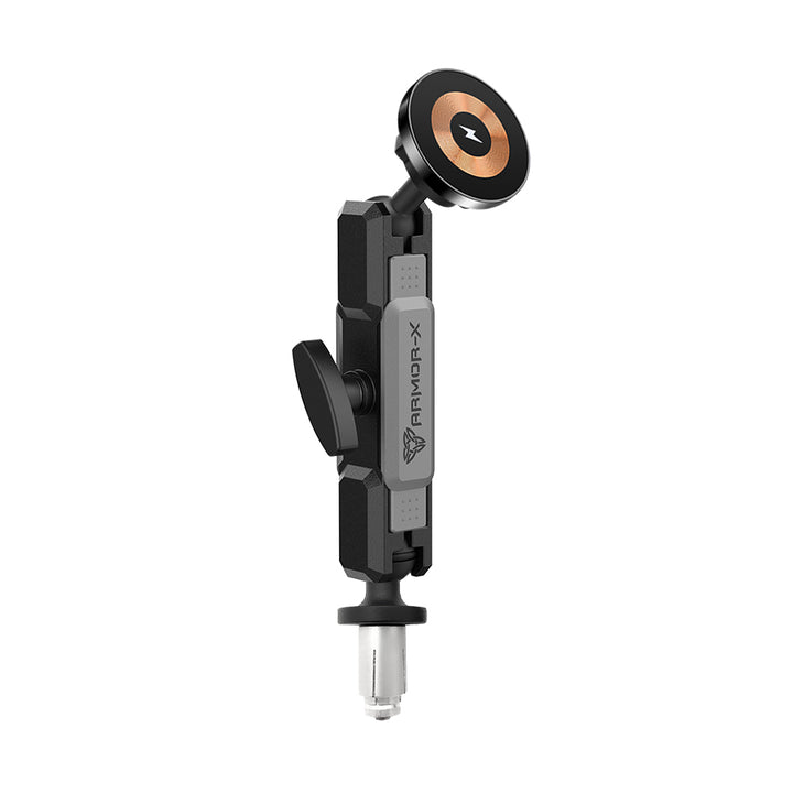 P30MS03 | Heavy-Duty Motorcycle Fork Stem Mount | MagSafe / Pixelsnap 15W Fast Charger | ONE-LOCK for iPhone & Smartphone
