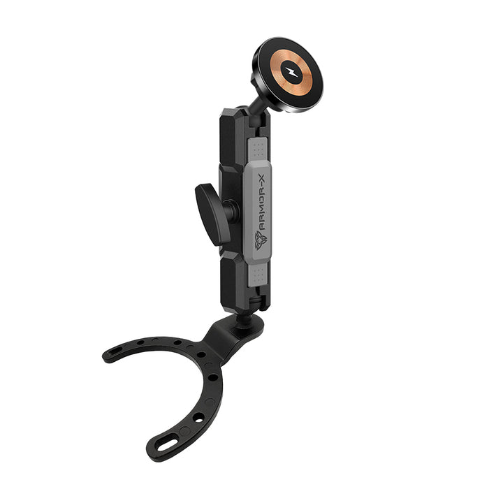 P32MS03 | Heavy-Duty Motorcycle Fuel / Oil Tank Mount * LARGE | MagSafe / Pixelsnap 15W Fast Charger | ONE-LOCK for iPhone & Smartphone