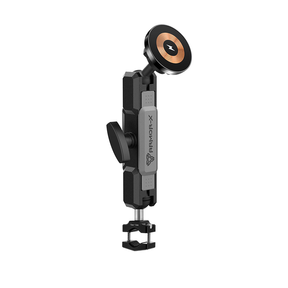 P67MS03 | Bar Clamp Moun | ⌀10-32mm | MagSafe / Pixelsnap 15W Fast Charger | ONE-LOCK for iPhone & Smartphone