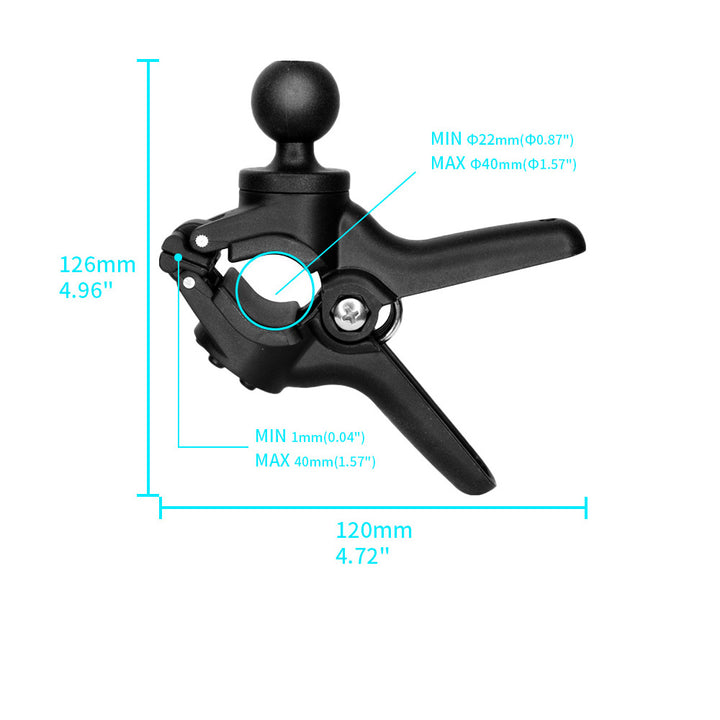 ARMOR-X Tough Spring Clamp Mount Base, tool-free installation & removal.