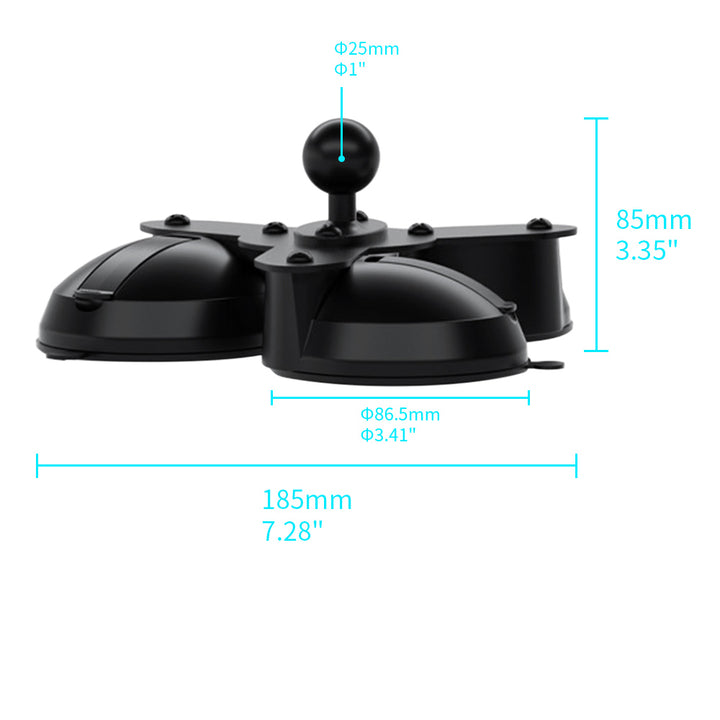 ARMOR-X Glass Triple Suction Cup Mount Base