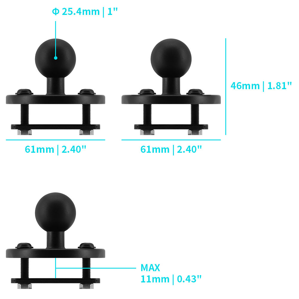 P66UP |  Drill-Down Dashboard Universal Mount with Backing Plate | Design for Phone