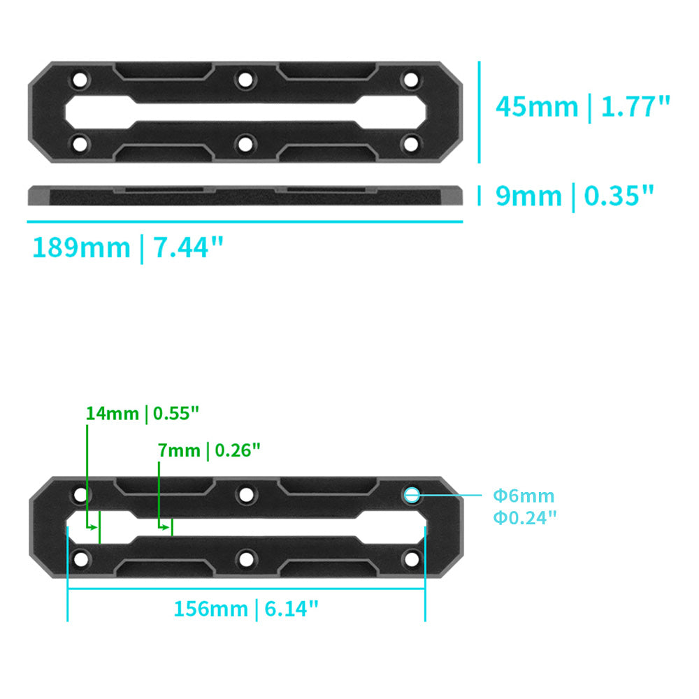 XTR-TK3-M | Track Mount For Kayak | 189mm / 7.44"