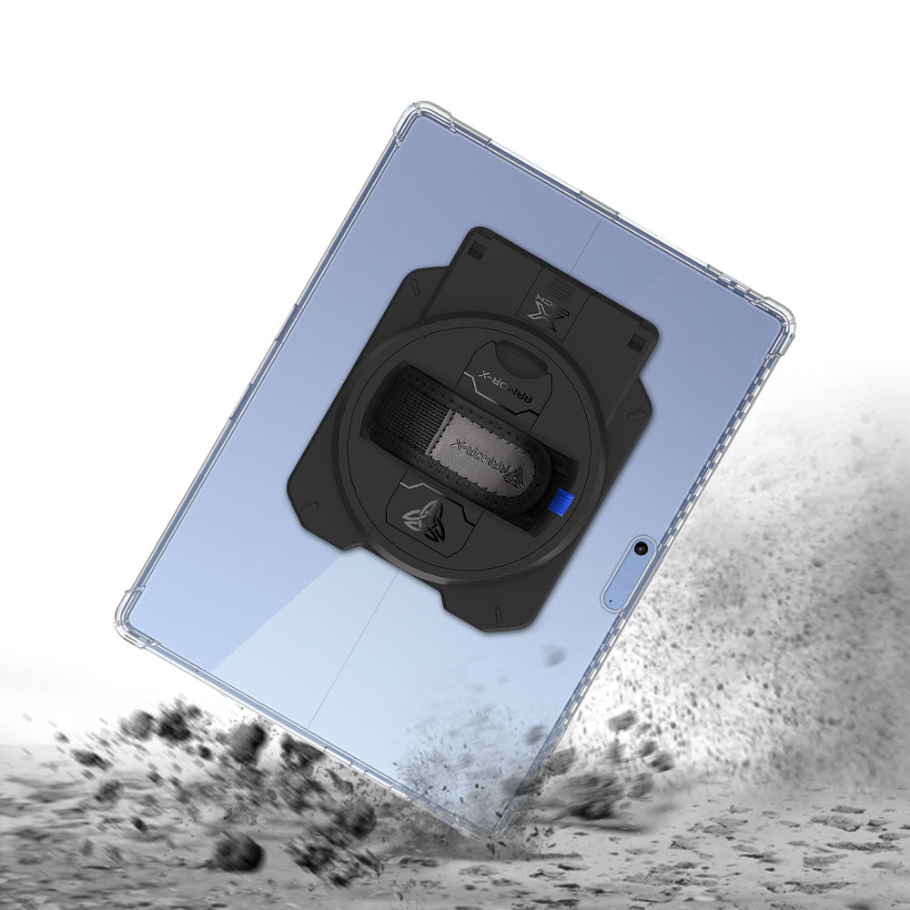 ARMOR-X Microsoft Surface Pro 11 / 10 / 9 / 8 4 corner protection case with X-DOCK modular eco-system. shockproof case. Design with best drop proof protection.