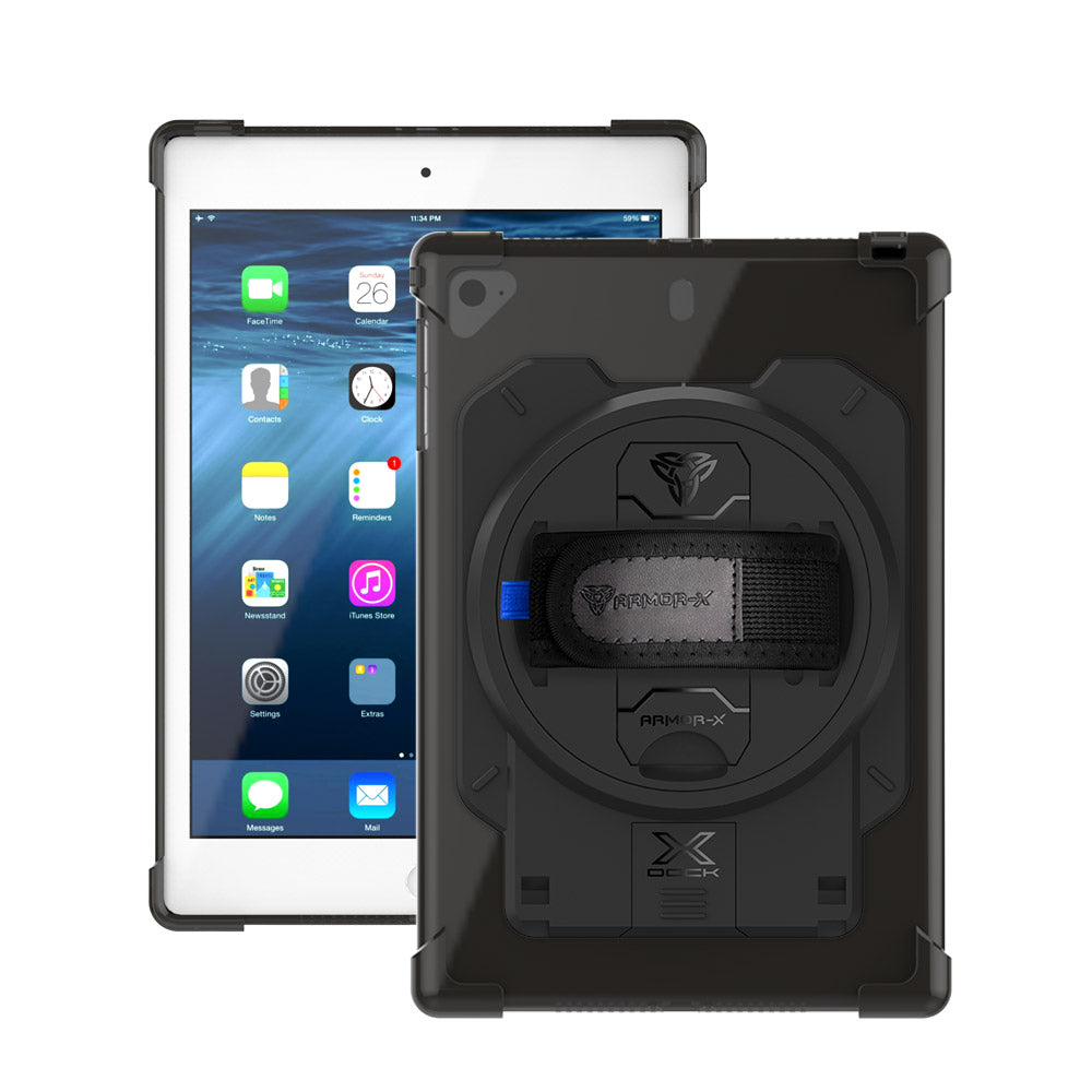 ARMOR-X iPad mini 5 / mini 4 / mini 3 / mini 2 / mini 1 4 corner protection case with X-DOCK modular eco-system.