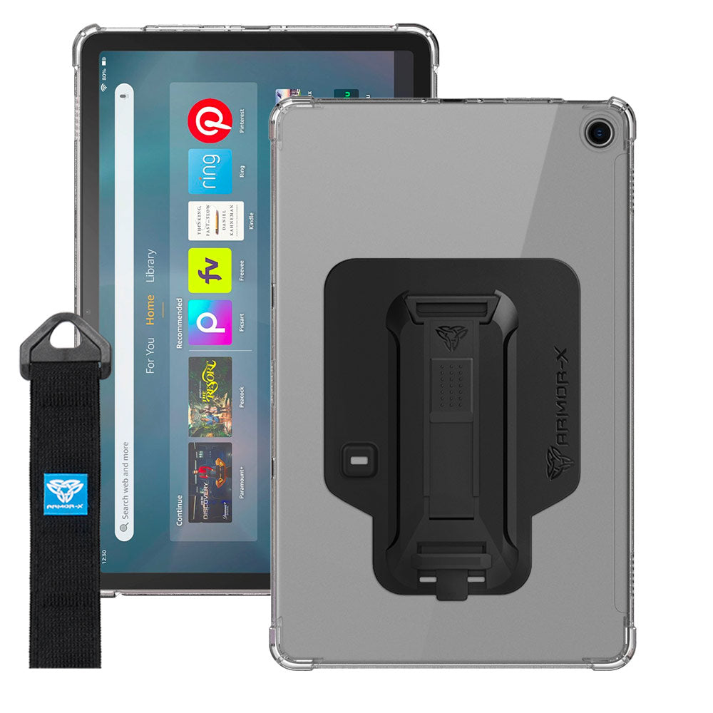 ZXS-AZ-FRMX11 | Amazon Fire Max 11 | 4 corner protection case w/ hand strap kick stand & X-mount