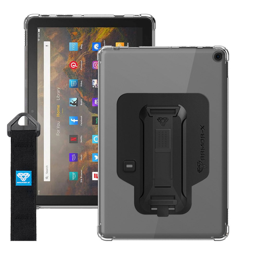 ZXS-AZ-HD10G13 | Amazon Fire HD 10 2023 | 4 corner protection case w/ hand strap kick stand & X-mount