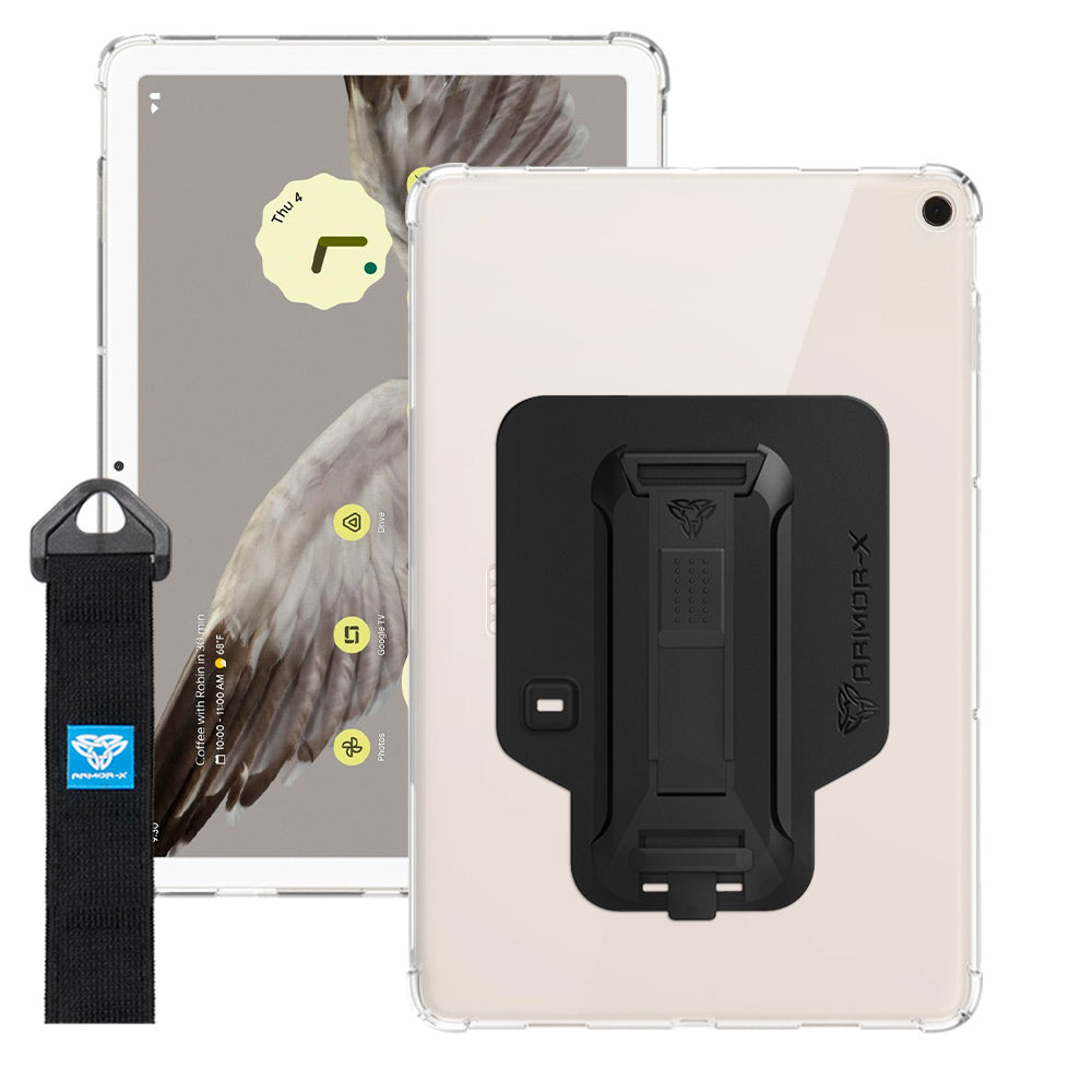ZXS-GG-PXLTAB1 | Google Pixel Tablet | 4 corner protection case w/ hand strap kick stand & X-mount